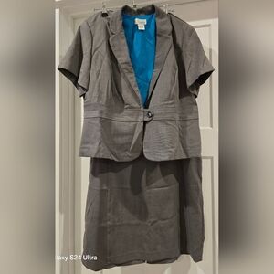 Gray Women's Suit with Blue Lining